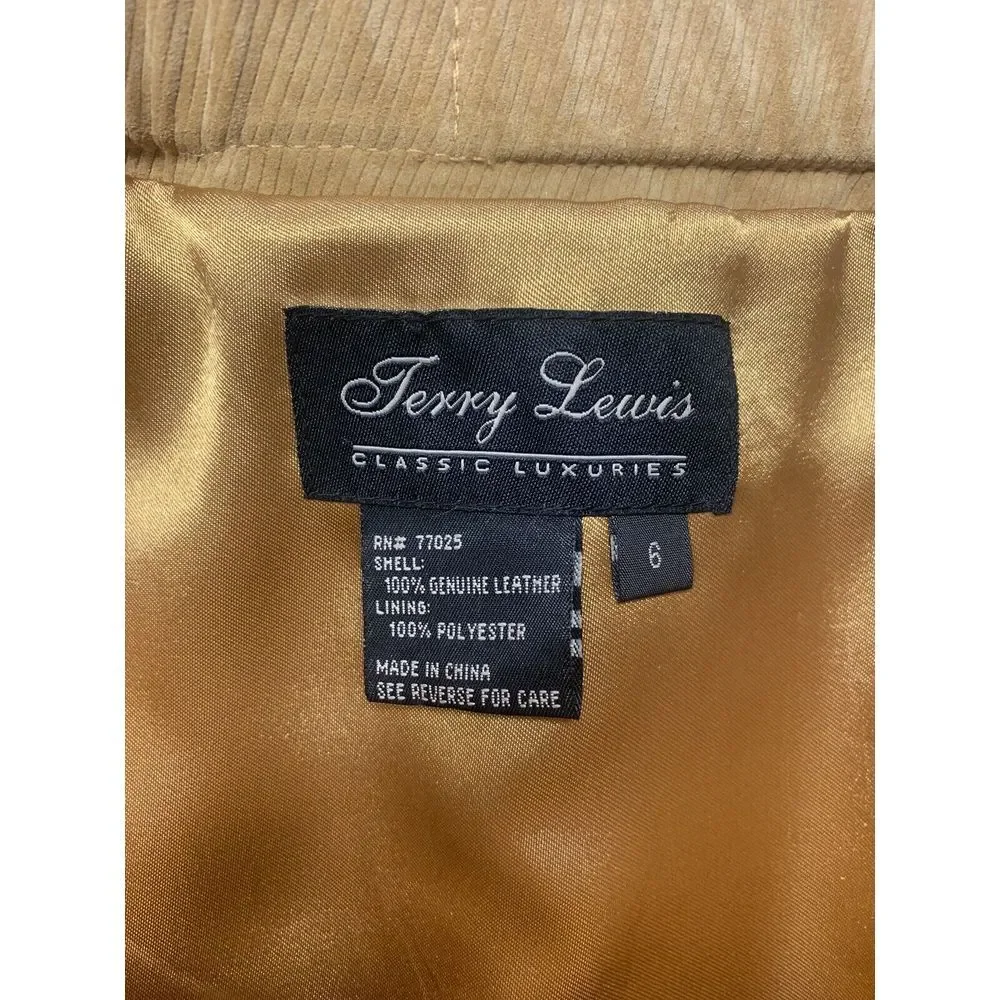 Terry Lewis Skirt Classic Luxuries Women's 100% Genuine Leather‎ Lined Size 6